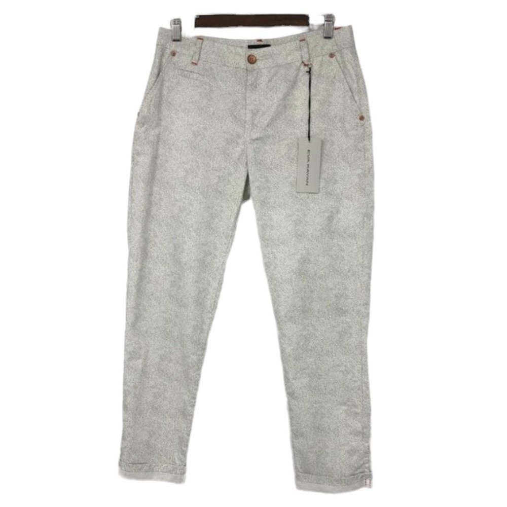 Eva Kayan EK Jeans Chino Trousers in white  with black dots ZPP87 Naturel sz 40